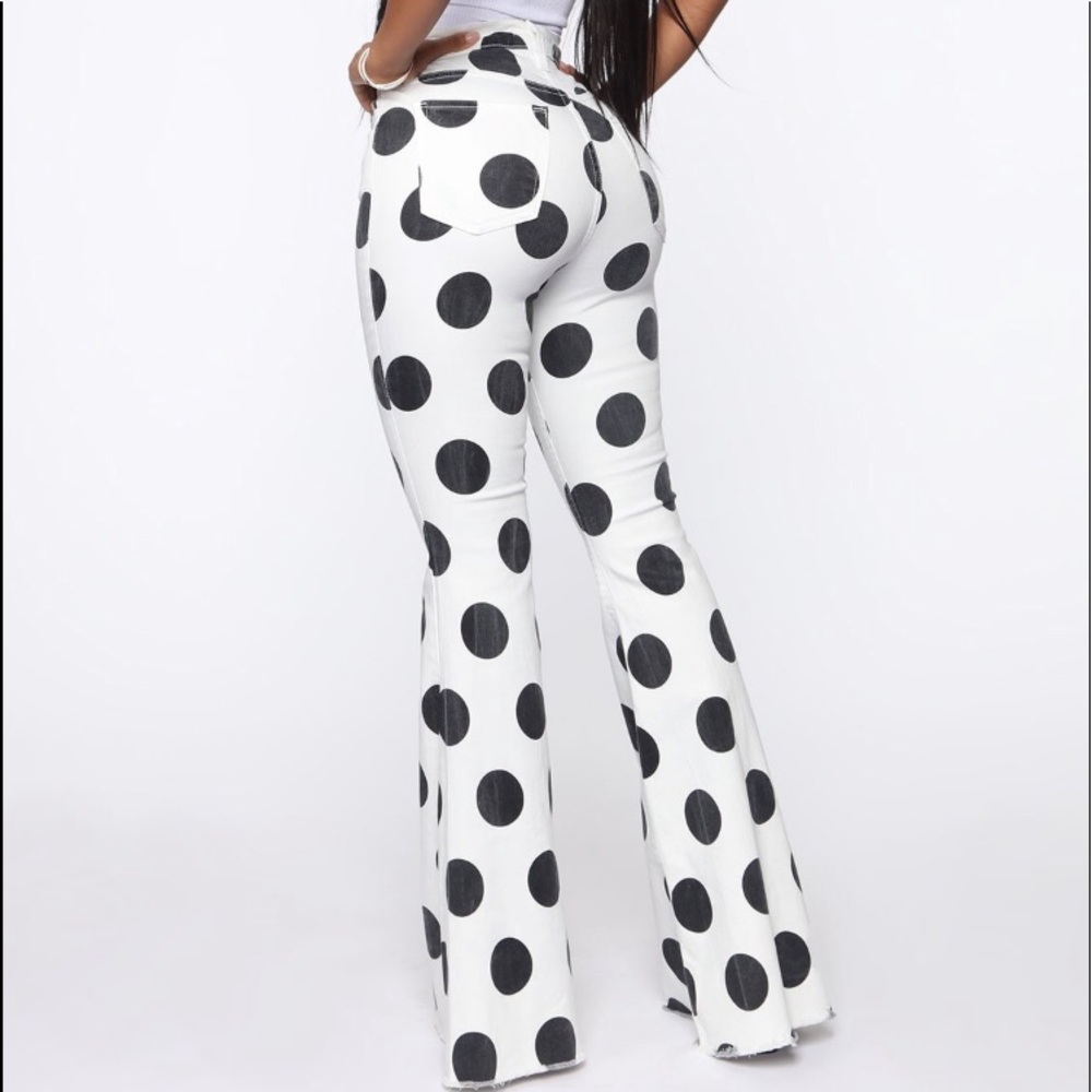 Fashion Nova wide leg polka dot pants